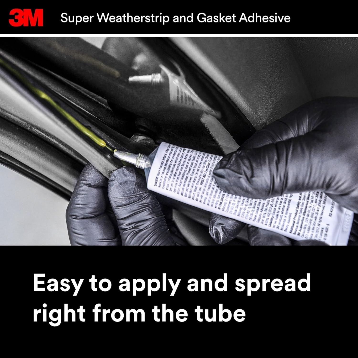 3M Super Weatherstrip and Gasket Adhesive, 08581, Black, 2 fl oz Tube, 1 Per Pac