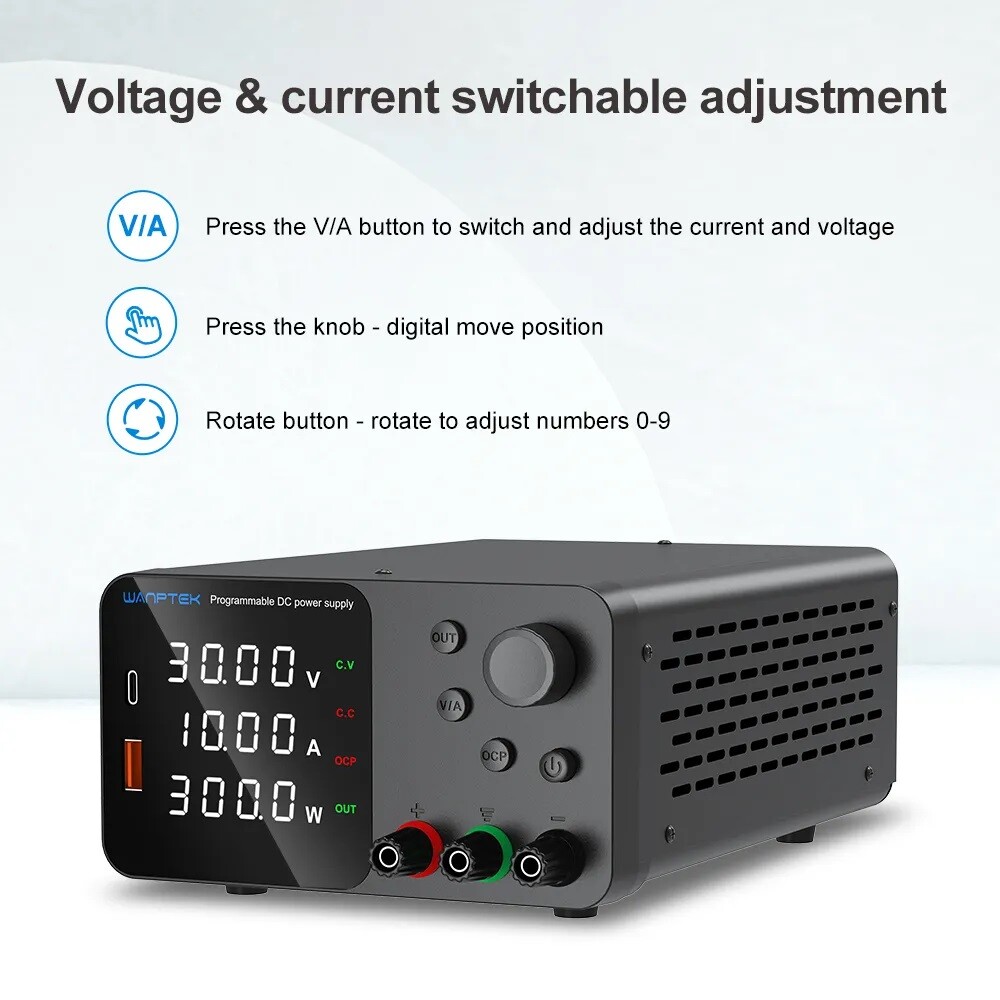 Variable DC 30V 60V 120V 3A 5A 10A Lab Adjustable Power Supply Precision Switch