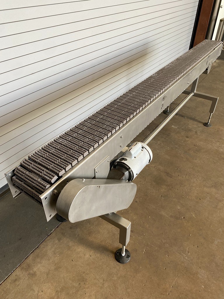 7.5″ x 10′ L Stainless Bottle Conveyor with Plastic Belt, Bottling, Conveying