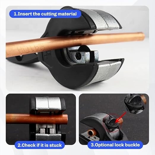 Ratcheting Tubing Cutter, 2-in-1 Compact Tool for Copper & PVC Pipes