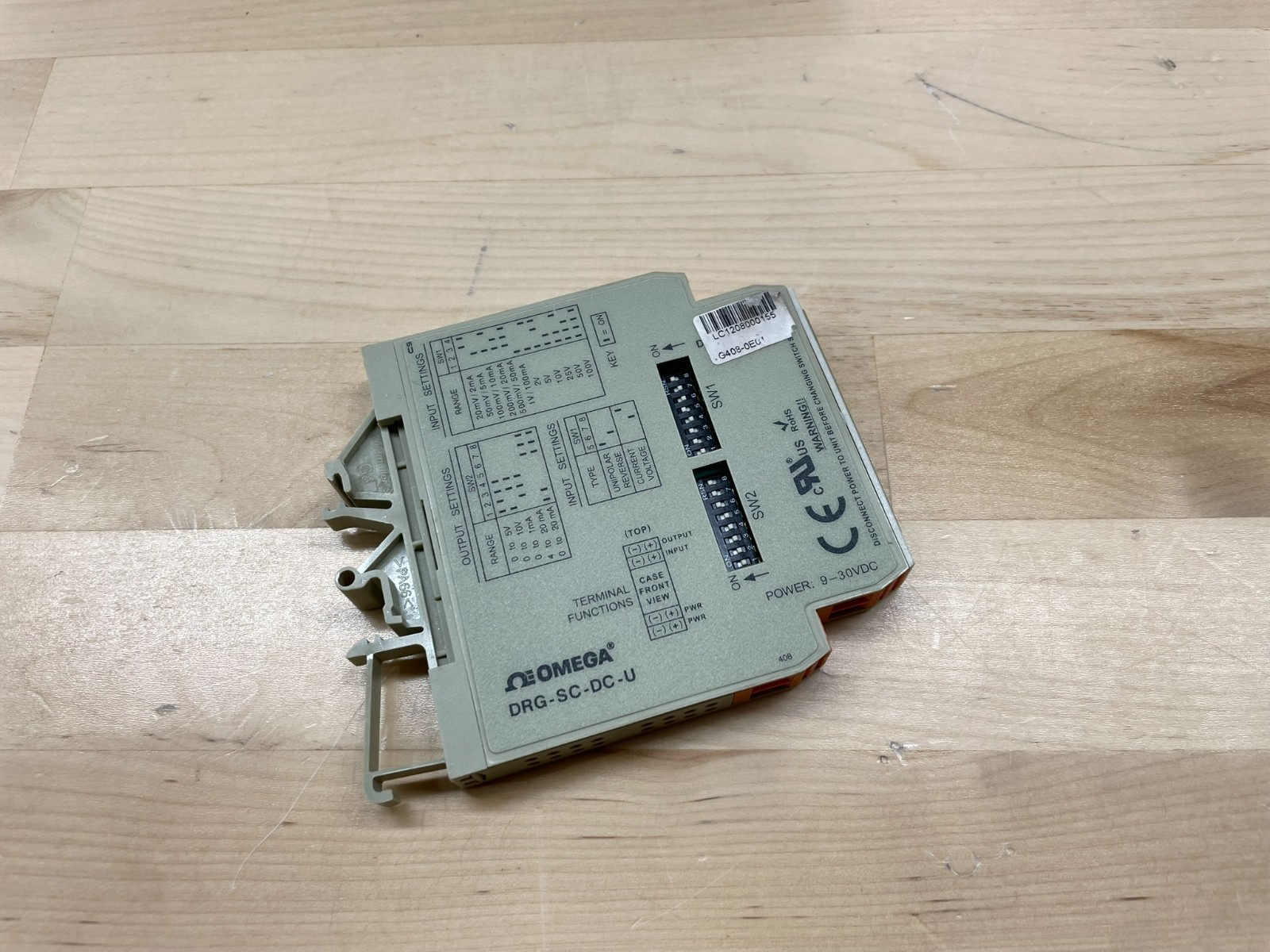 Omega DRG-SC-DC-U DIN Rail Mount Signal Conditioner (Used)
