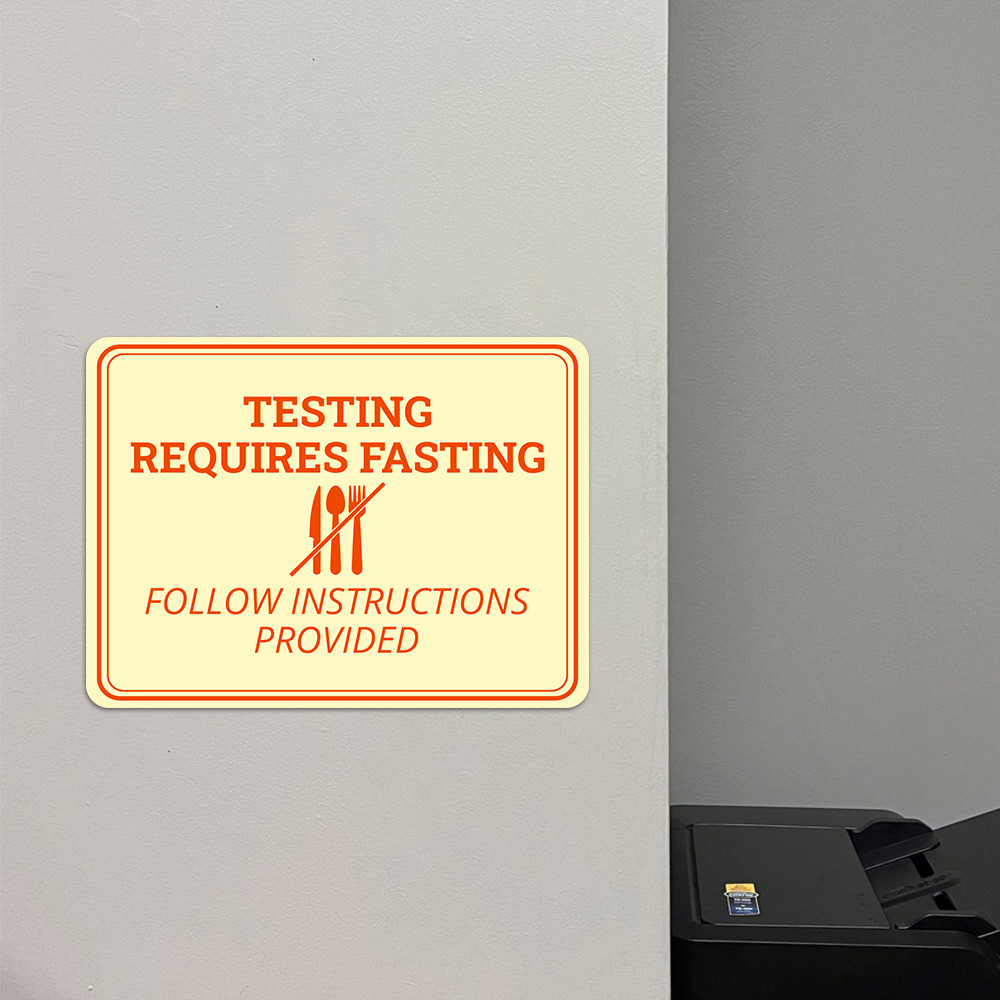 Classic Framed Plus Testing Requires Fasting – Follow Instructions Provided Sign