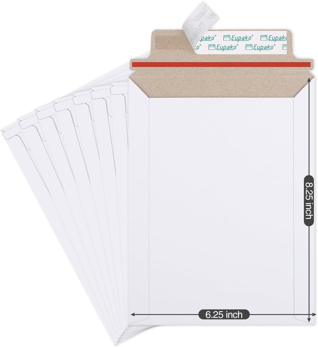 6×8″ 25 Pack Photo Document Mailer White Stay Flat Self-Seal Cardboard Envelo…