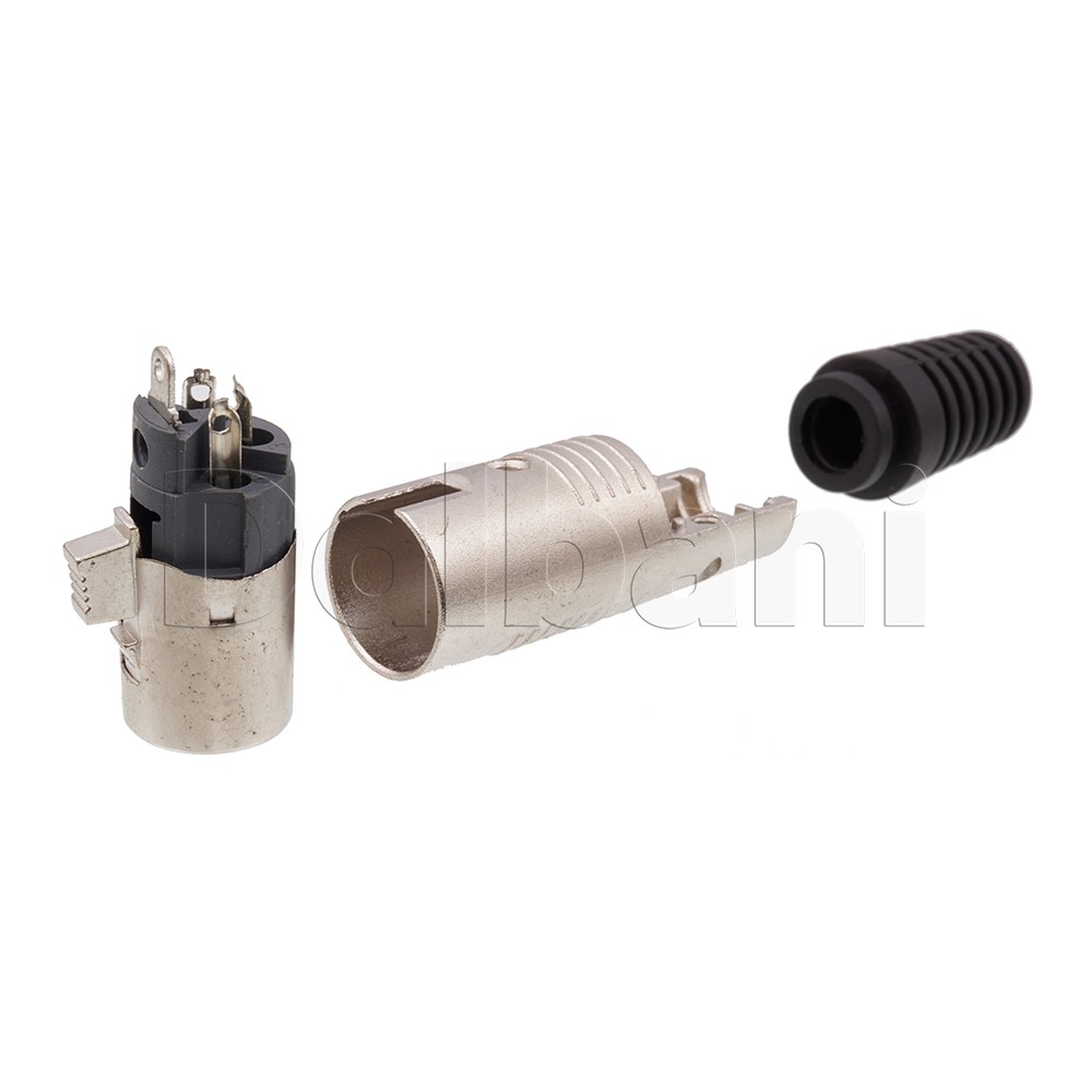 10101510033 XLR Cable Connector 3 Pin Female Silver