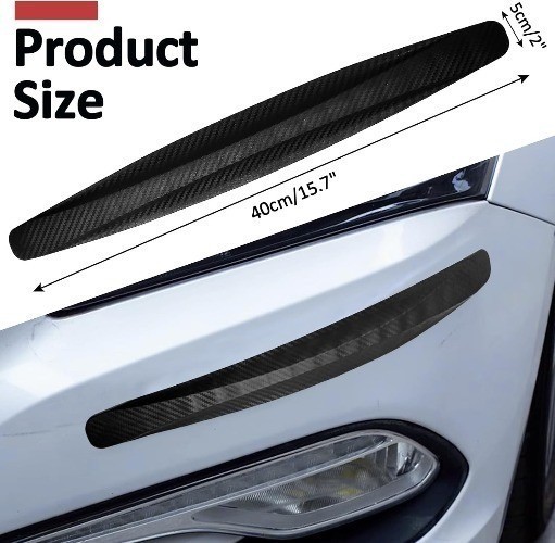 Black Bumper Guard Strip 4 Pack – Anti-Collision Patch Protector for Front and R