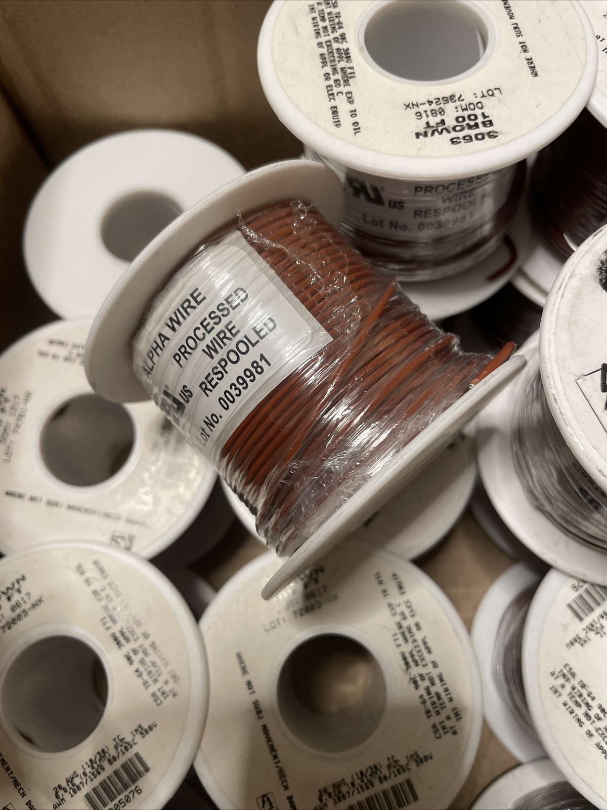 Alpha Wire 3053 Brown 20 AWG 10/30 TC 300v **16 Rolls Of 100’** 1,600’+