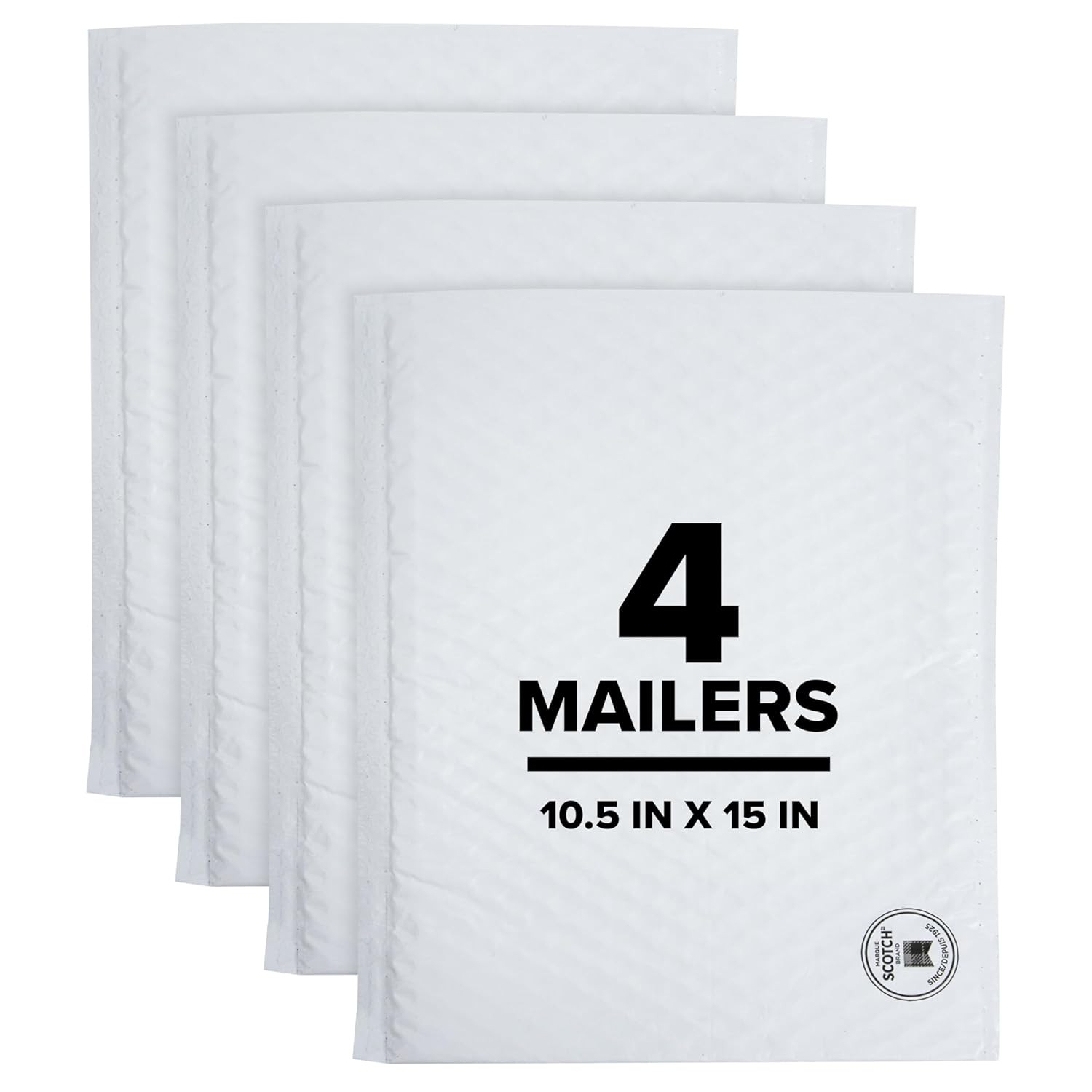 Scotch 3M Poly Bubble Mailer White Size 5 10.5×15 Self-Seal Padded Shipping New
