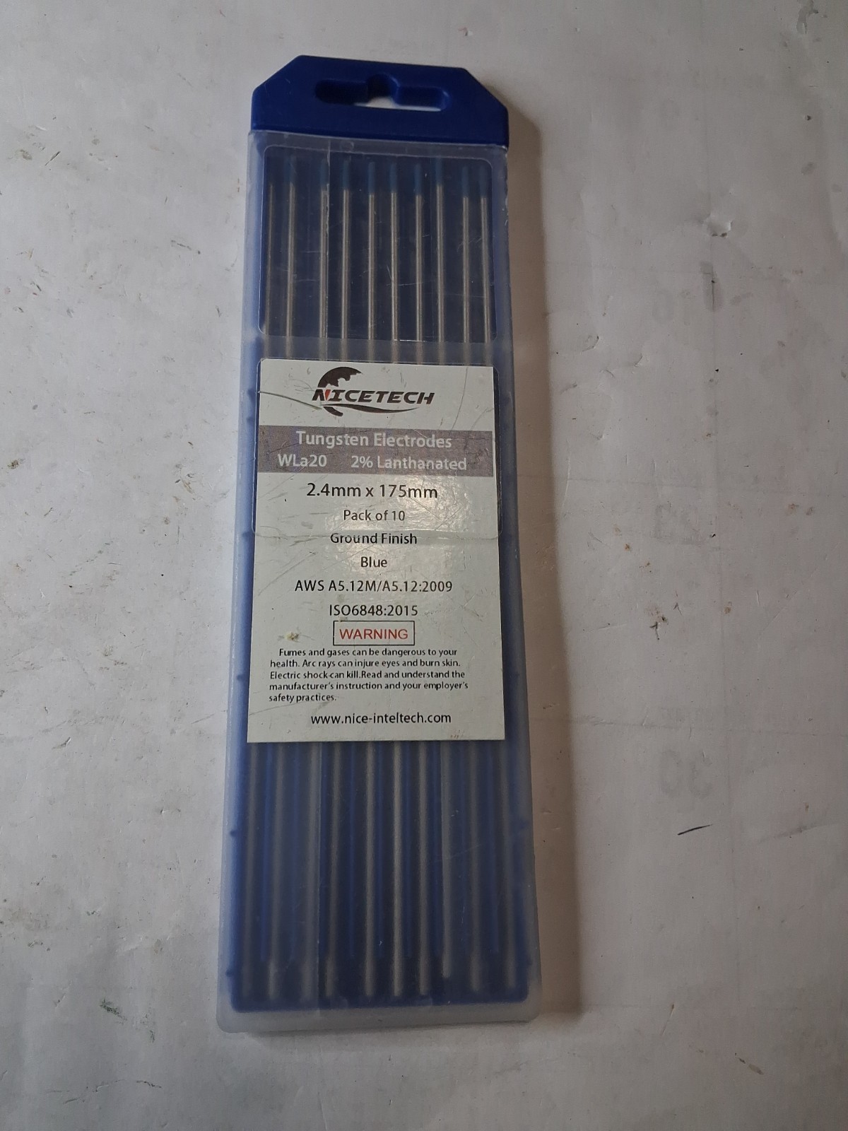 Tungsten Electrodes 10 (2.4 X 175mm) 2% Lanthanated WL20 TIG * X⁷