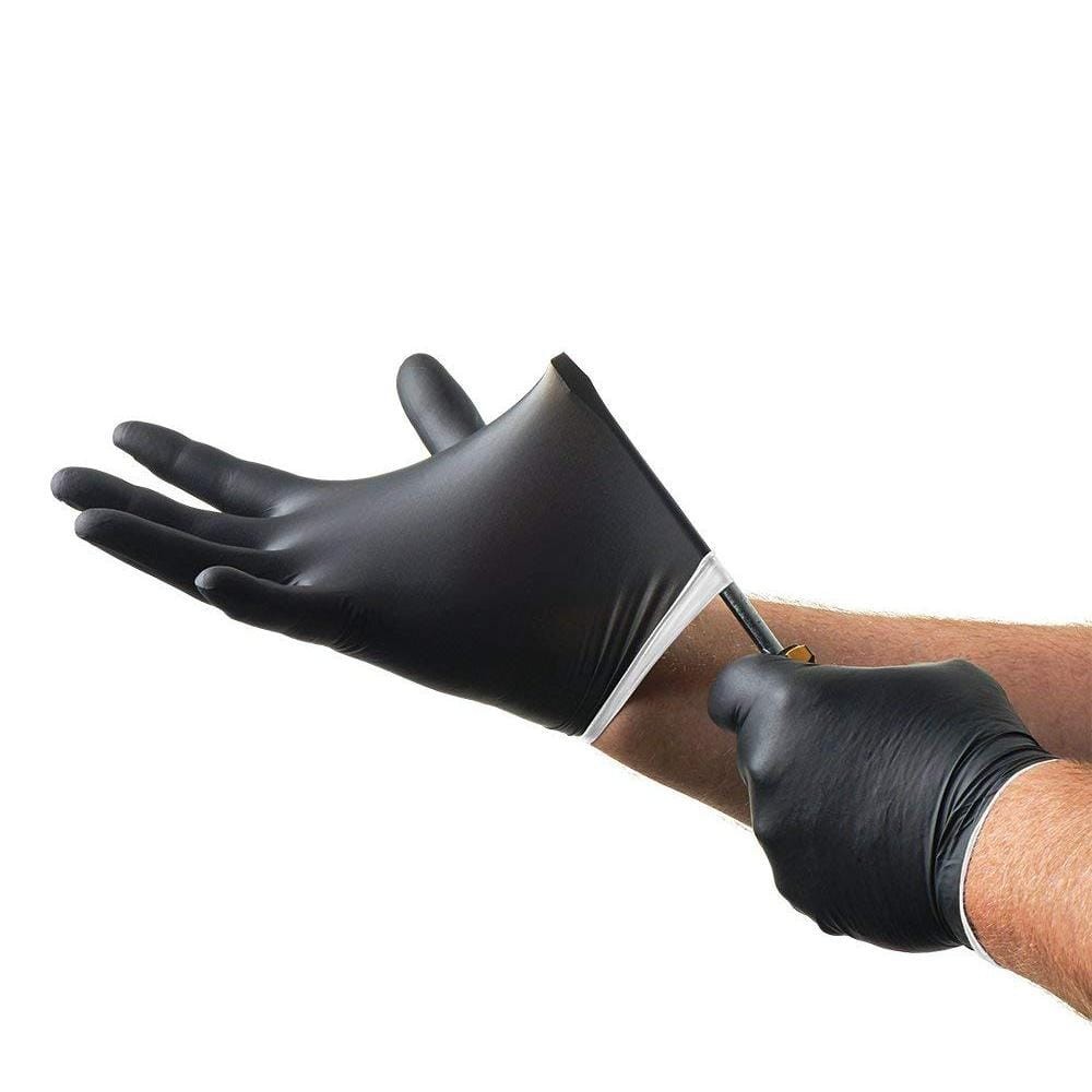 Venom VEN6145N Steel Premium Industrial Nitrile Gloves – Black (100 Piece)