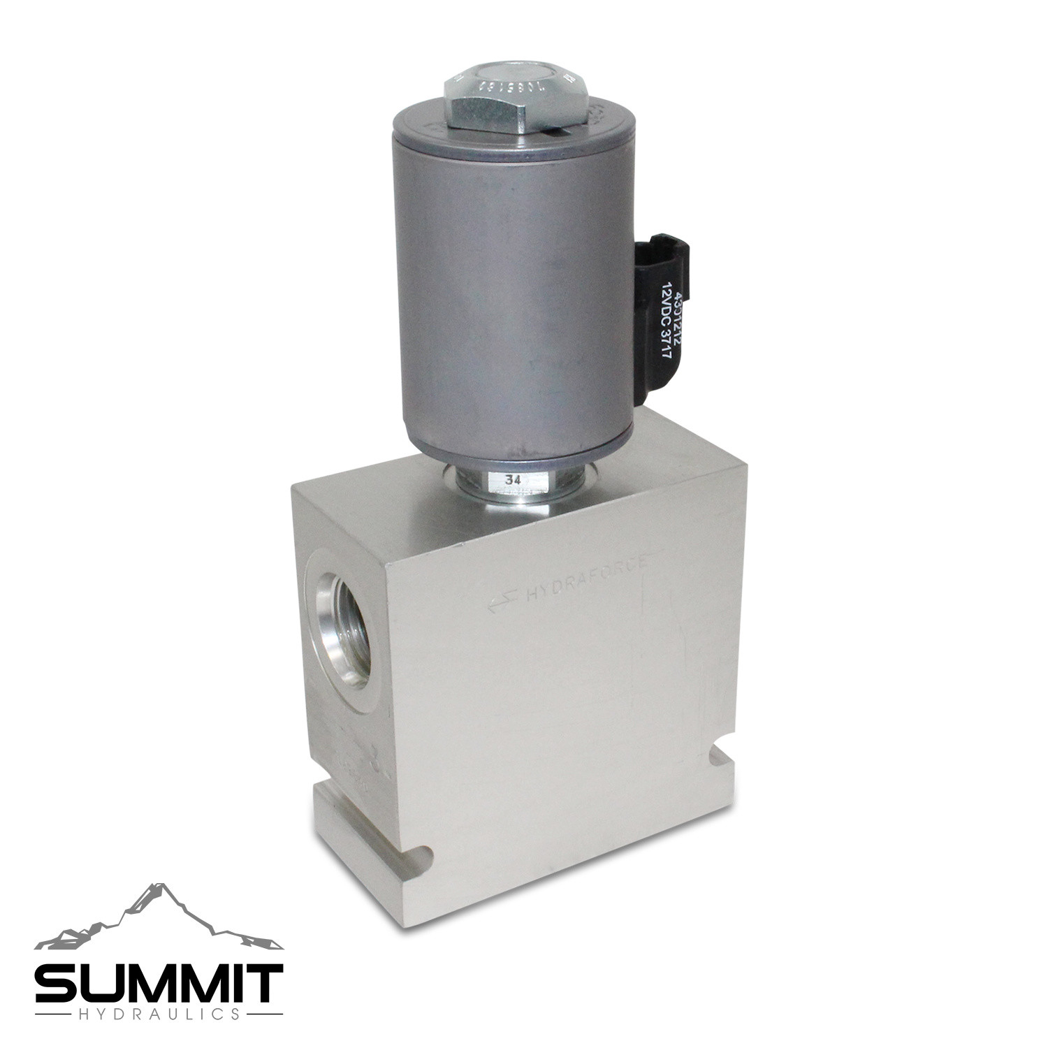 Hydraulic Selector Diverter Valve, 3-Way, #12 SAE Ports, 16 GPM, 12v DC, 3500PSI
