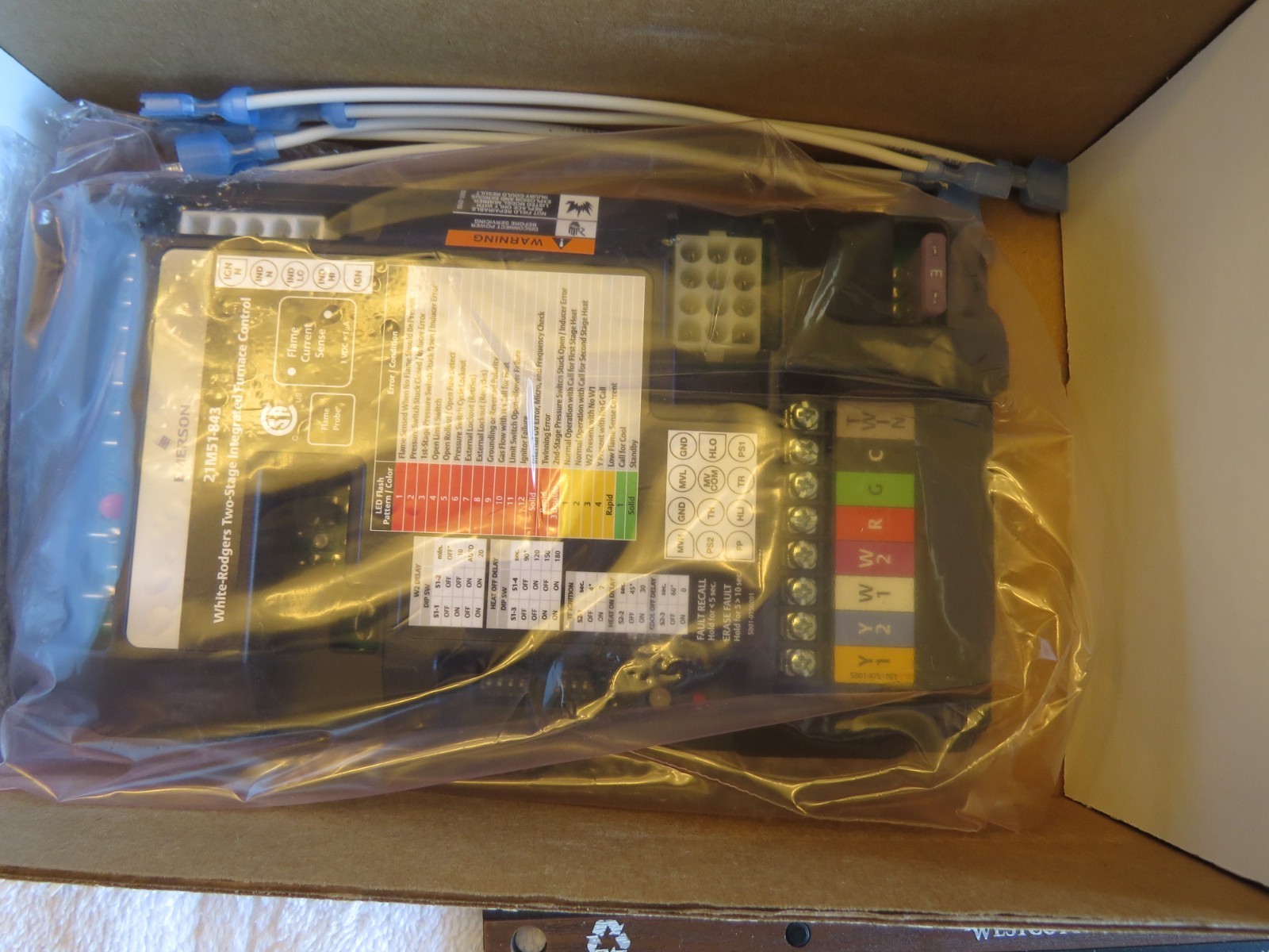 BRAND NEW WHITE RODGERS 21M51U-843 TWO-STAGE INTEGRATED FURNACE CONTROL BOARD