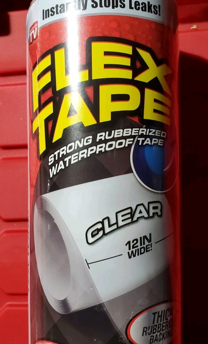 Flex Tape, 12 in x 10 ft, Clear, Original Thick Flexible Rubberized Waterproof