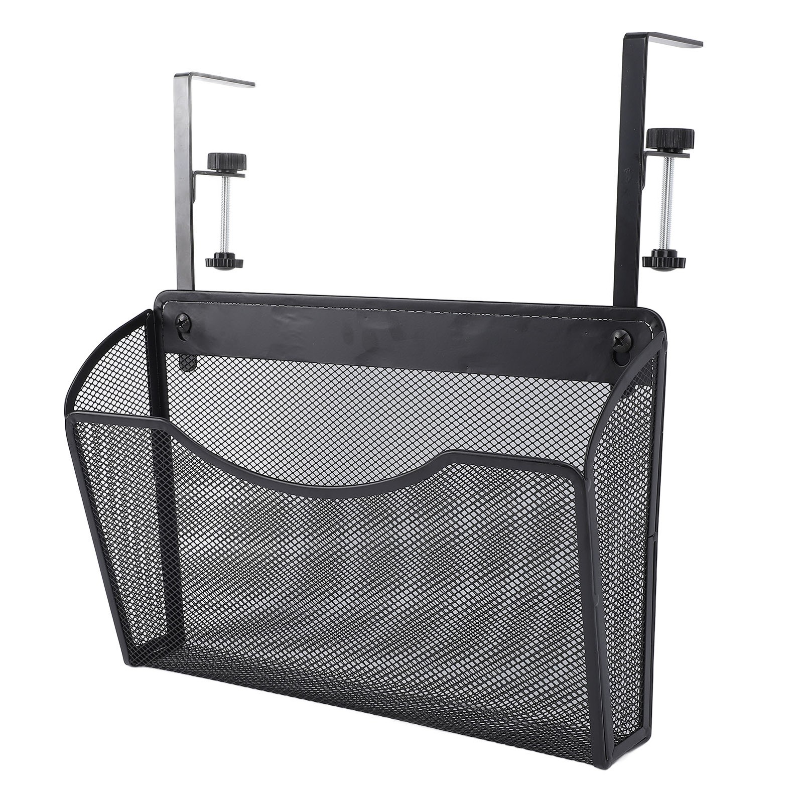 Adjustable Desk Side Storage Organizer Carbon Steel & PP For Office (Black)