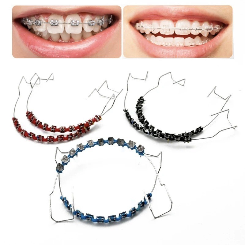 Fake Braces For Teeth Temporary False Fake Brackets Metal Wires Bracket