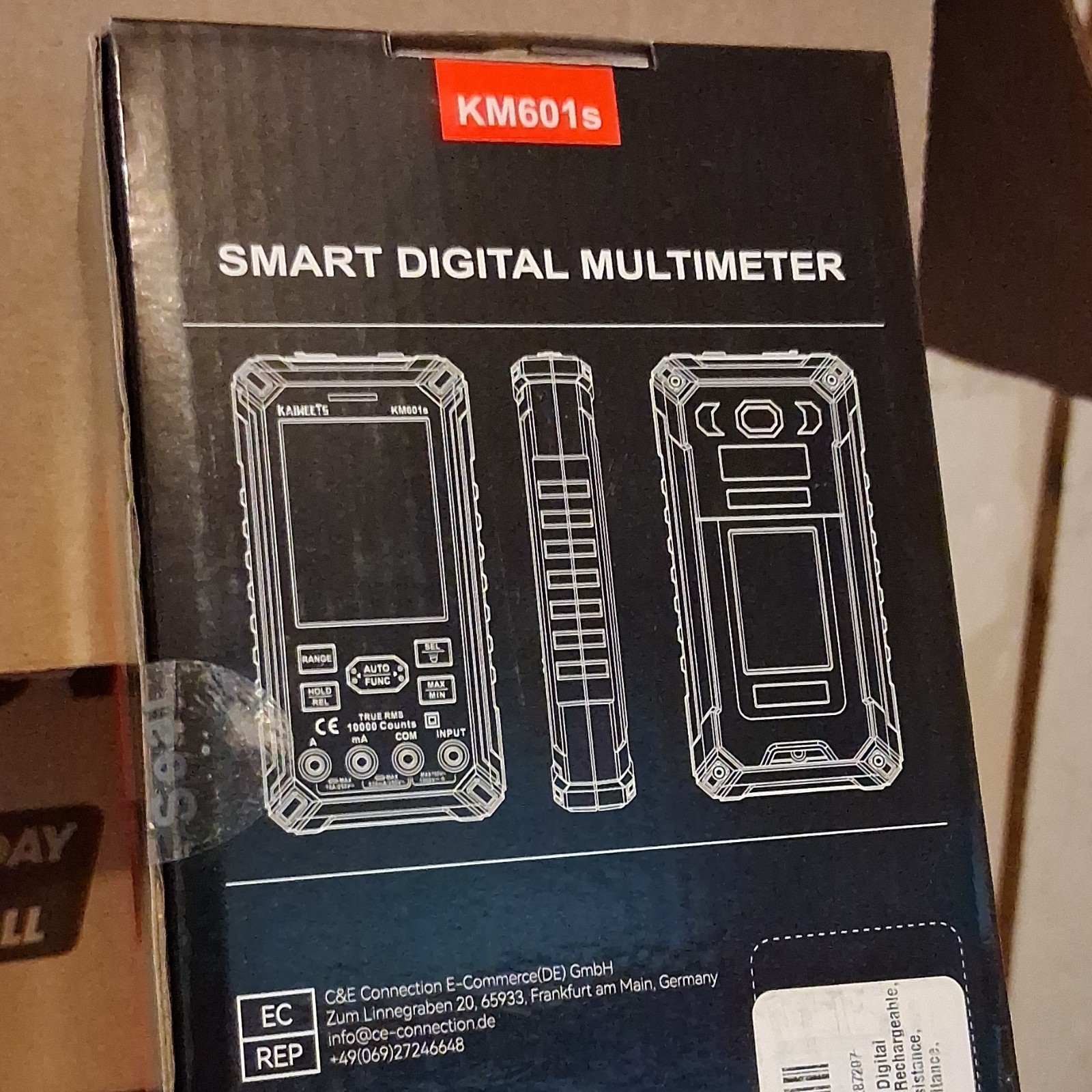 KAIWEETS KM601s Smart Digital Multimeter True RMS 10000 Count CAT III 1000V 10A