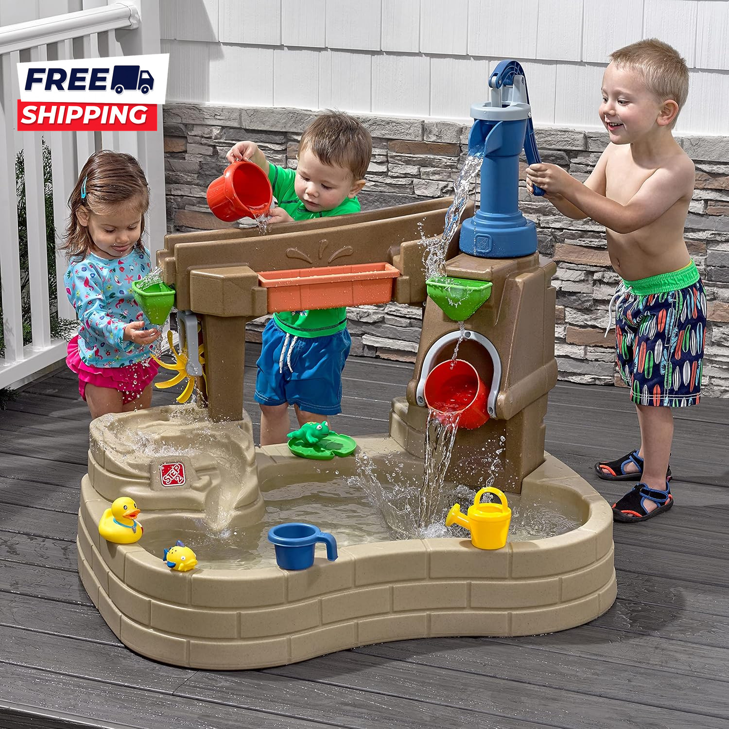 Step 2 Pump & Splash Discovery Pond Water Table Kids Water Sensory Activity Pool