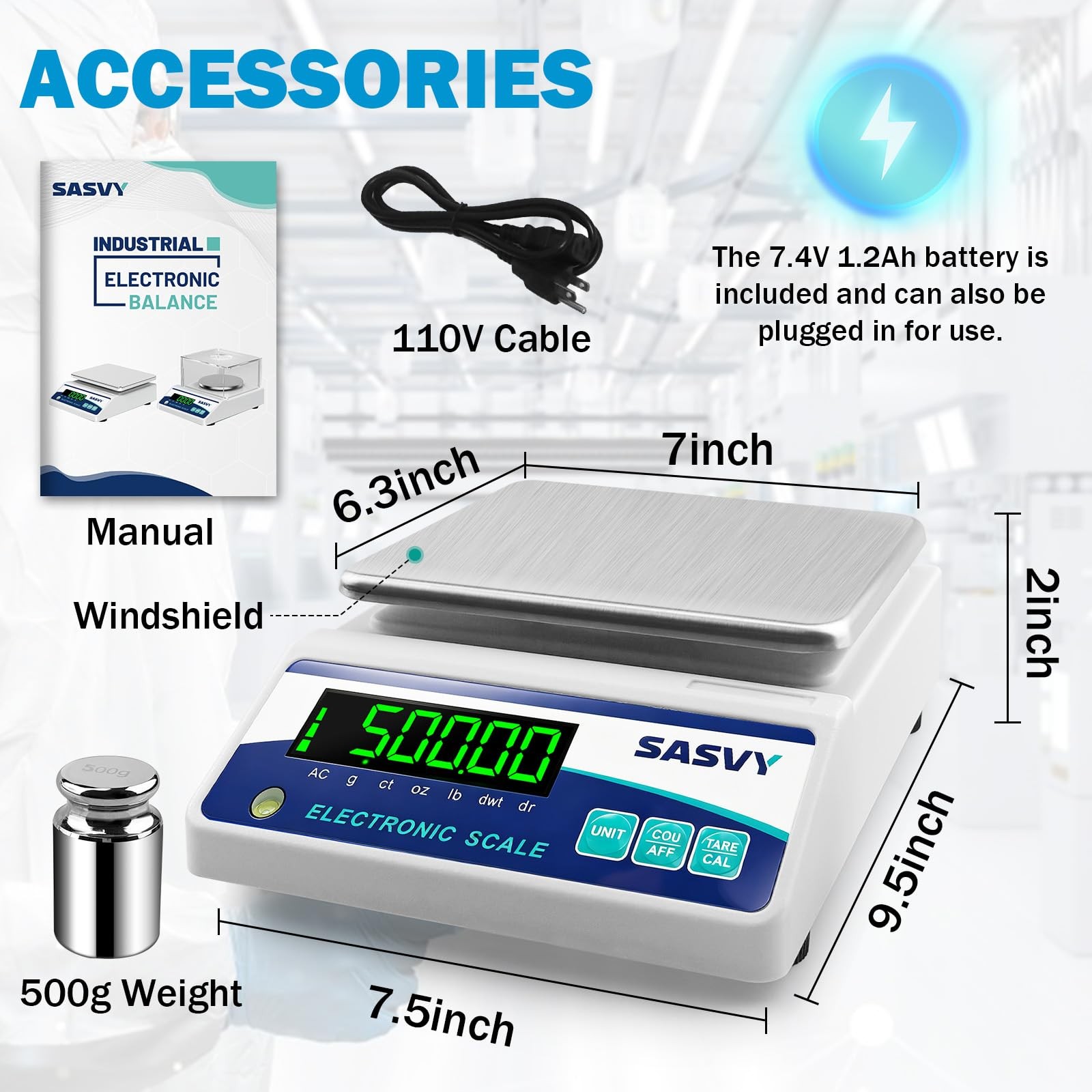 Lab Scale 6000g x 0.01g Scientific Scale g/oz/ct/lb/dr/DWT High Precision Dig…