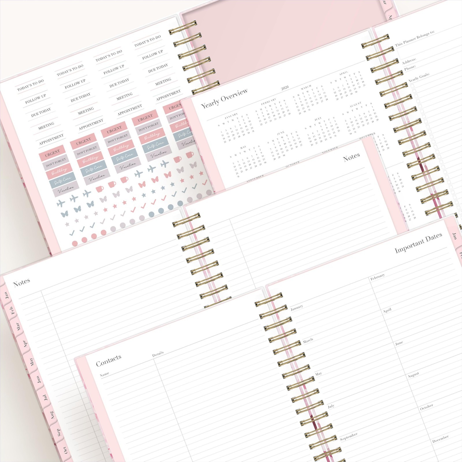2026 Daily & Monthly Planner Calendar – 5″x8″, Hard Cover, Durable Binding, Peon