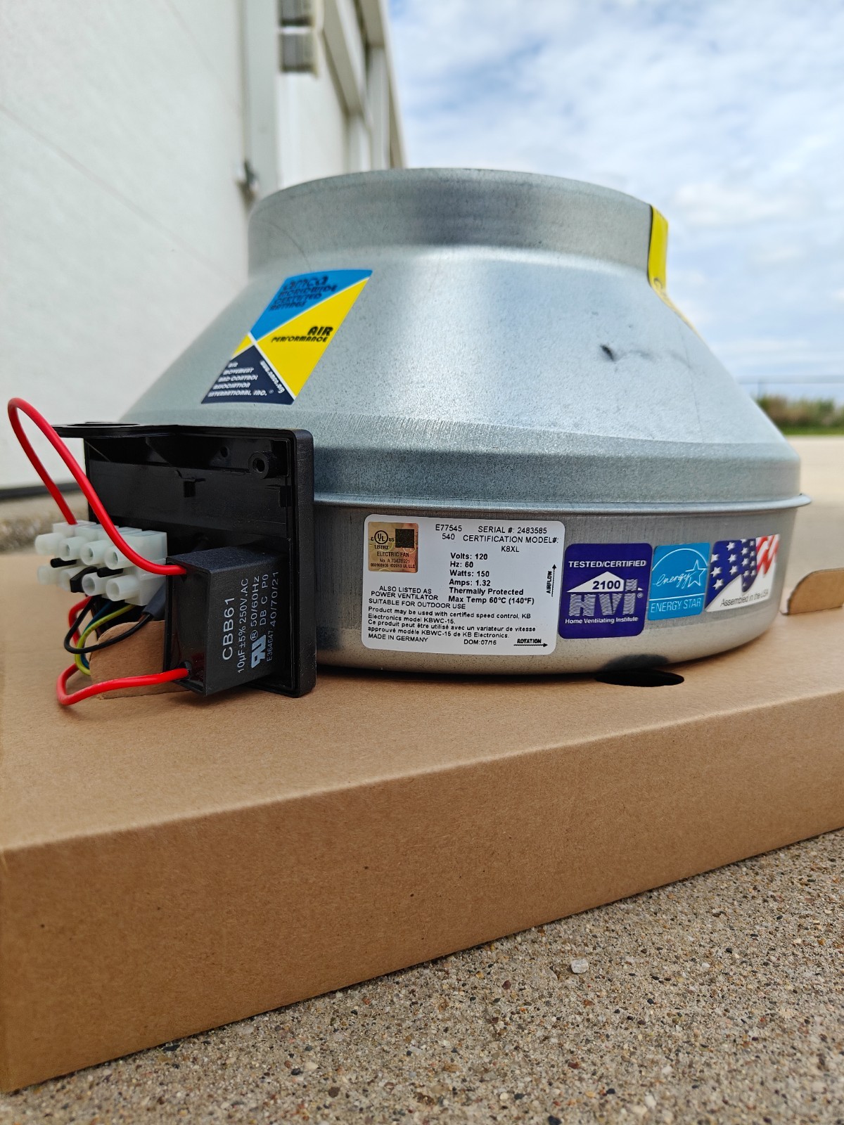 Fantech 45018 Inline Centrifugal Duct Fan, 8 In. Dia. FG8XL | New, Free Shipping