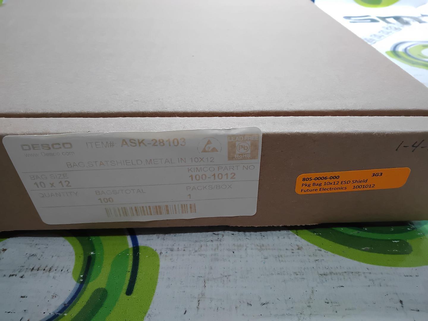 SCS 3M 10X12 10012 1000 SERIES ANTISTATIC SHIELD BAG- 1–PACK