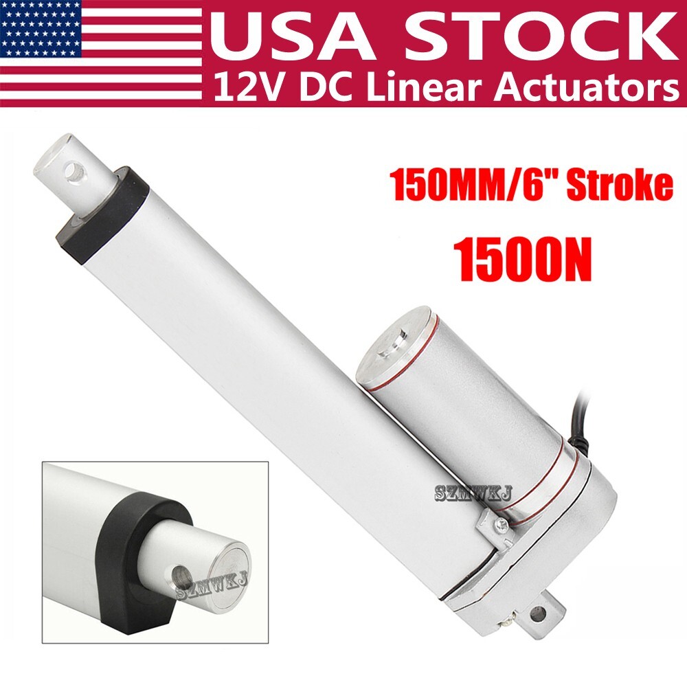 1500N/330lbs Max Lift 12V Heavy Duty 6inch 150mm Stroke Electric Linear Actuator