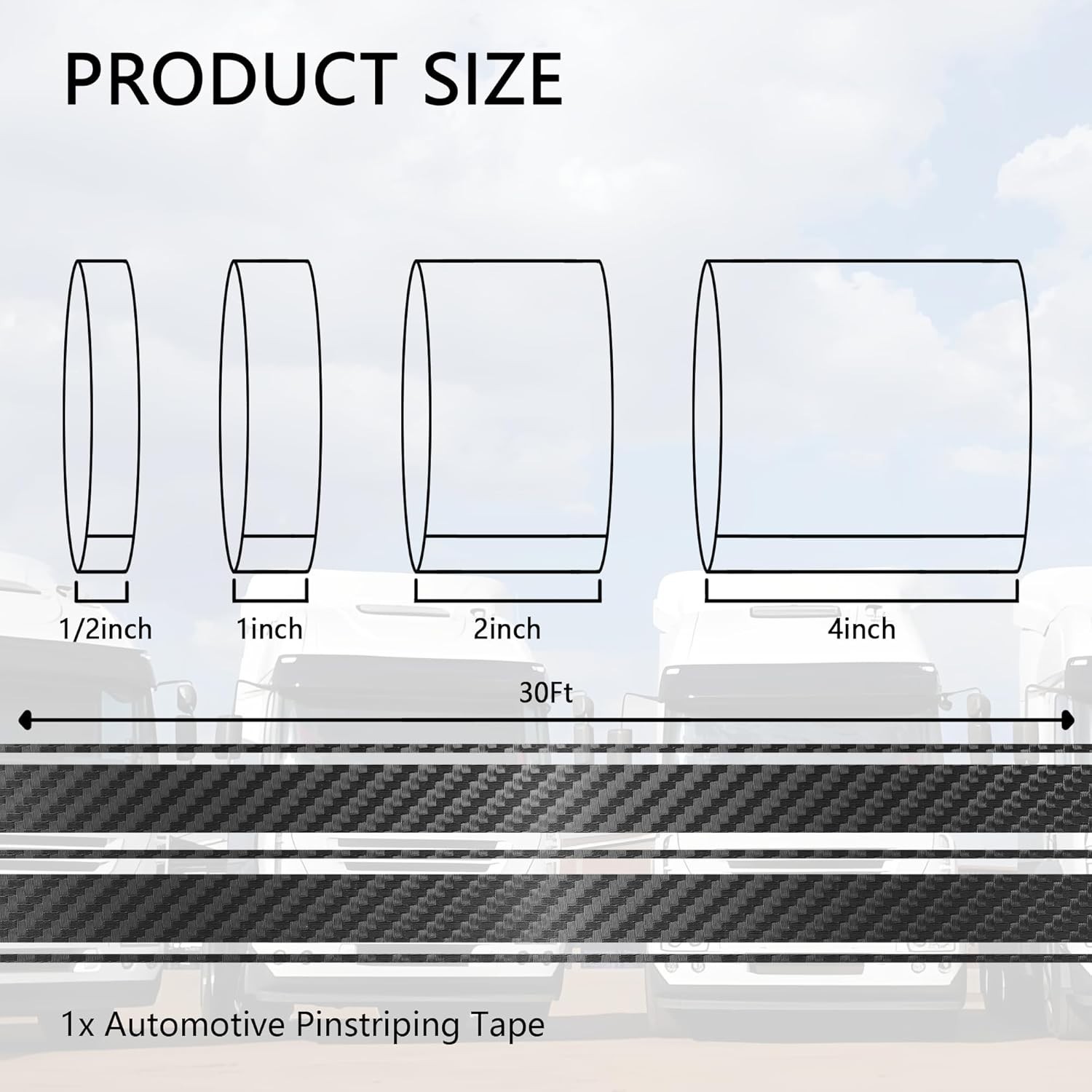 Universal Auto Carbon Fiber Trim Tape 2 Inch Wide – Durable Exterior Decoration