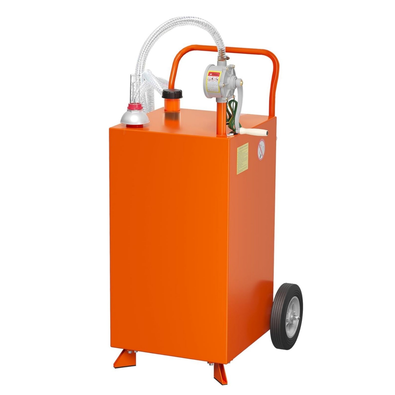 40 Gallon Fuel Caddy Fuel Storage Tank 2 Wheels with Transfer Pump, Orange