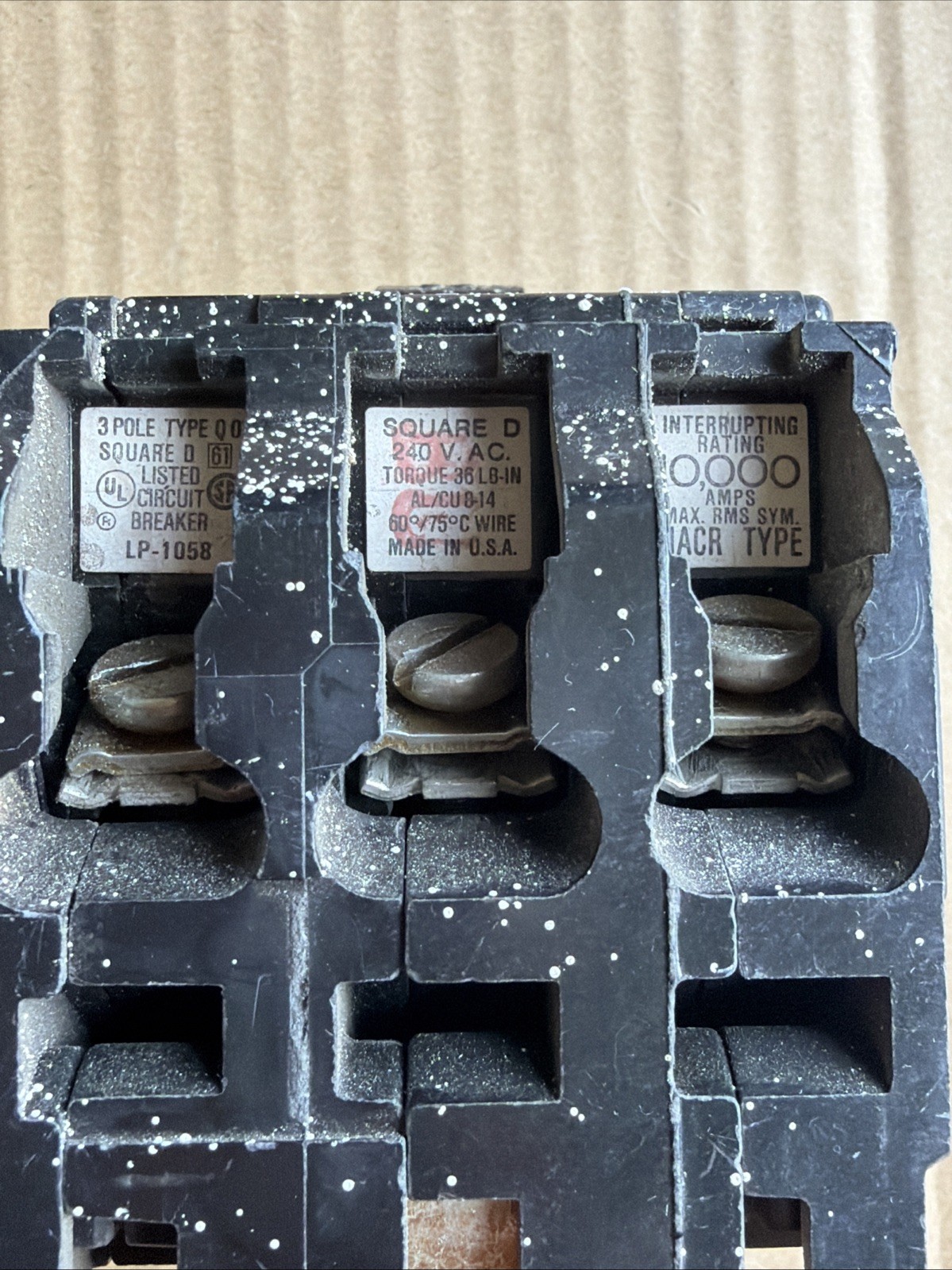 Square D QOB330 3 Pole 30 Amp 240V Bolt On QOB Circuit Breaker.
