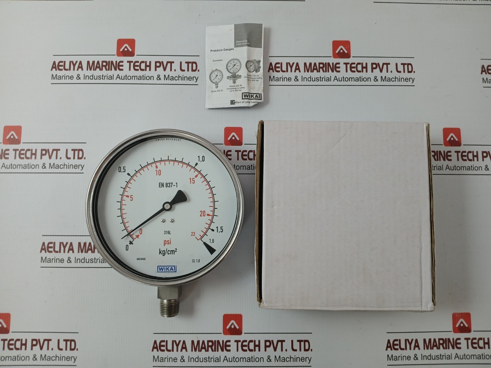 WIKA 232.50.160 Pressure Gauge 0-23PSI-1.6 KG/CM²