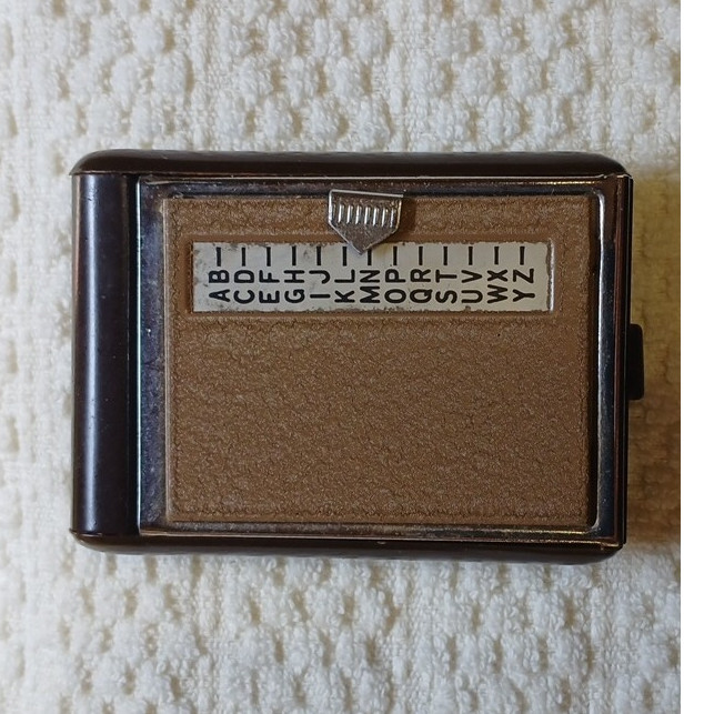 Vintage Rotary Address Book Brown Plastic Alphabetical Tabs Made in Hong Kong