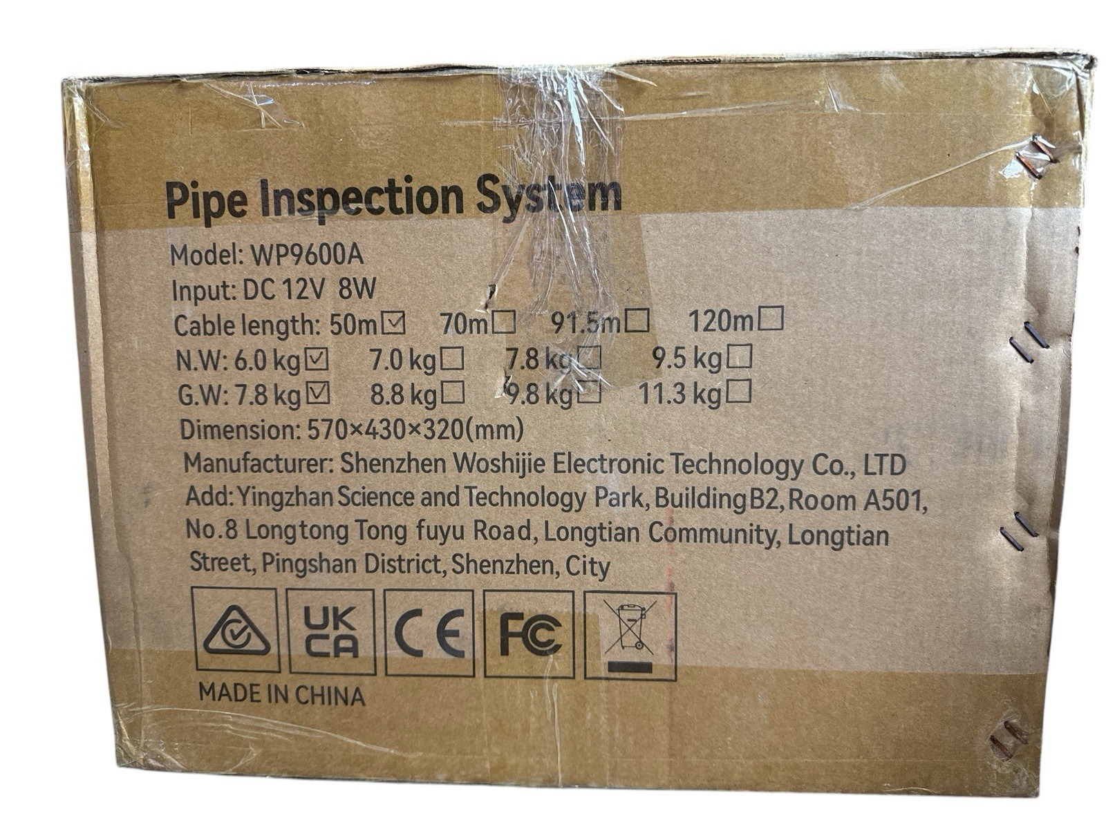 VEVOR Pipe Inspection System 9in sewer inspection Screen 164 Foot Cable WP9600A