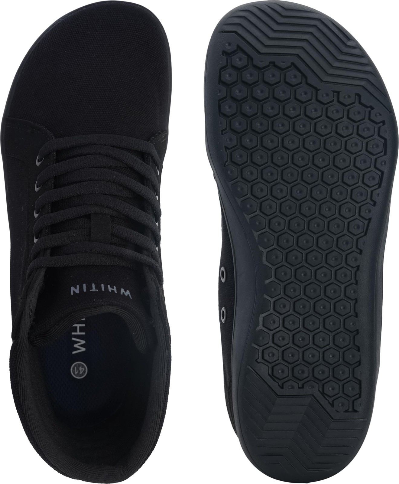 WHITIN Men’s Wide Hi-top Minimalist Barefoot Sneakers | Zero Drop Sole | Cush…