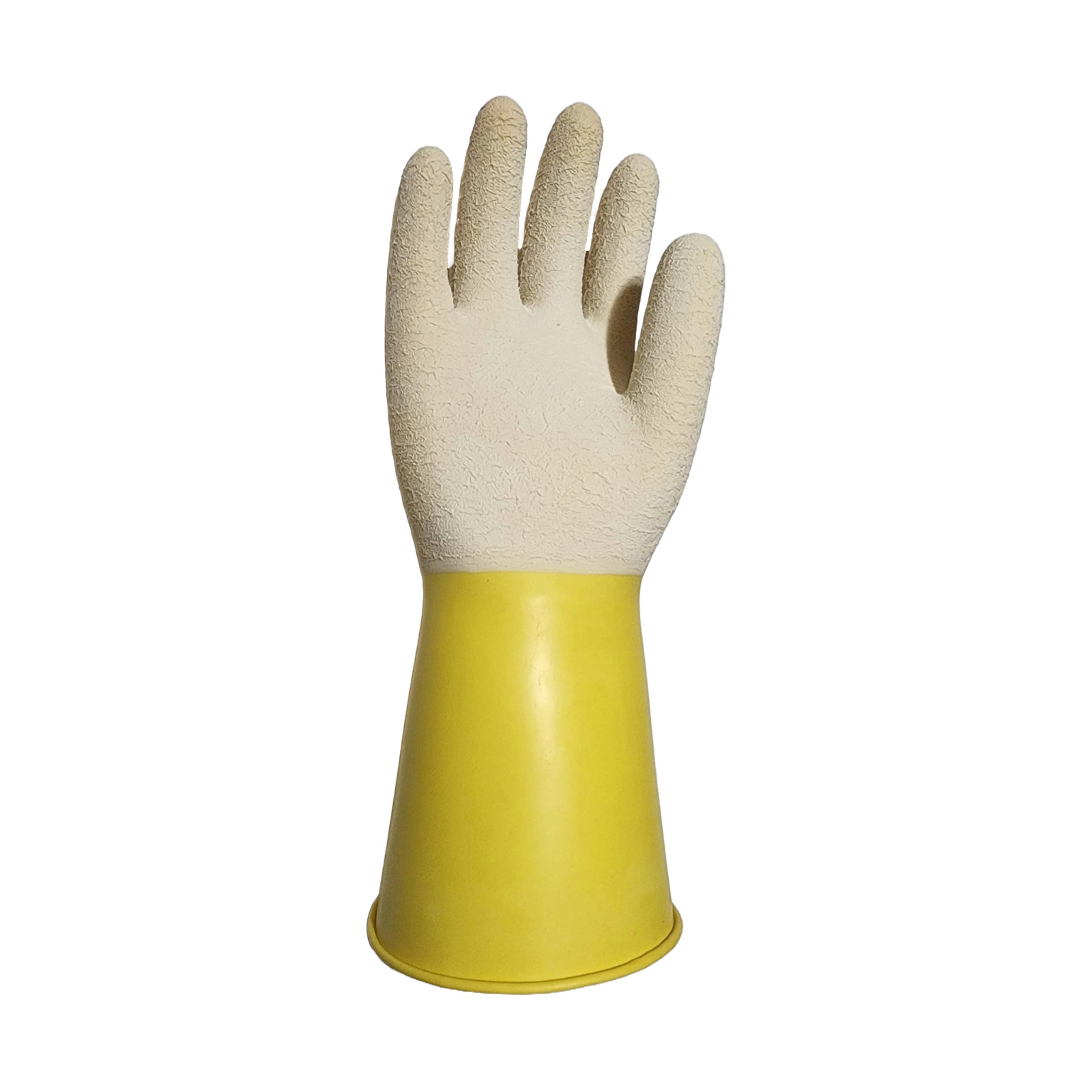 Natural Latex Corrugated Gloves – Reusable, Heavy Duty for Home, Garden #Size L