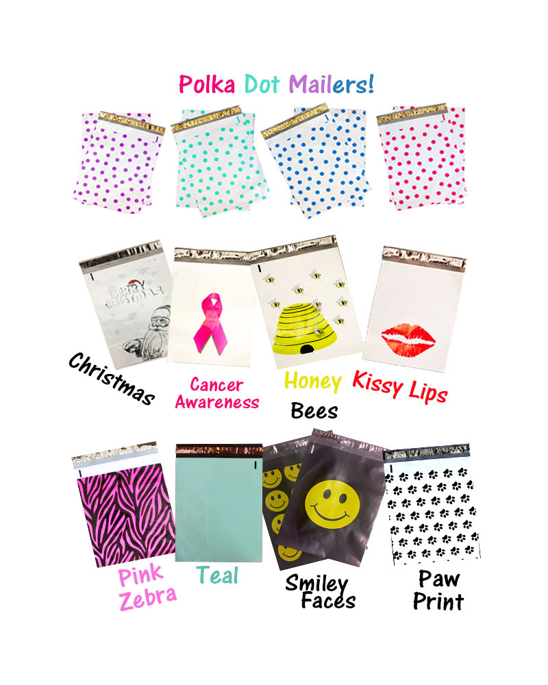 (20-200 Pack) 10″ x 13″ ShipNFun Designer FLAT POLY Mailers, USPS New Envelopes!