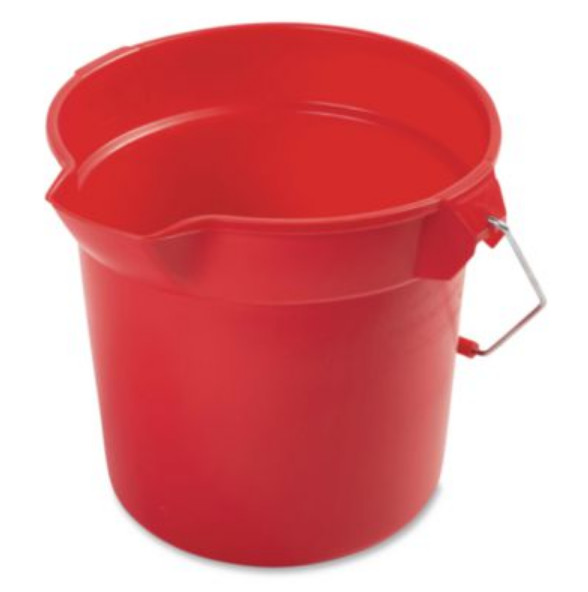Rubbermaid BRUTE 10 Qt Red Round Utility Pail Heavy Duty Plastic Bucket 10.5″