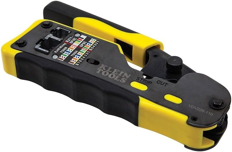 Data Cable Crimper Wire Stripper Cutter for RJ11 RJ12 RJ45 Pass-Thru Connectors