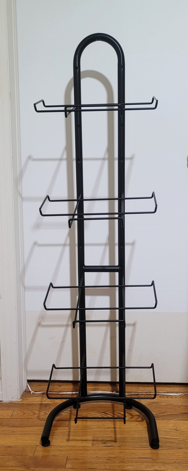 4 Tier Square Basket floor display for food w sign clips Mobile Merchandisers
