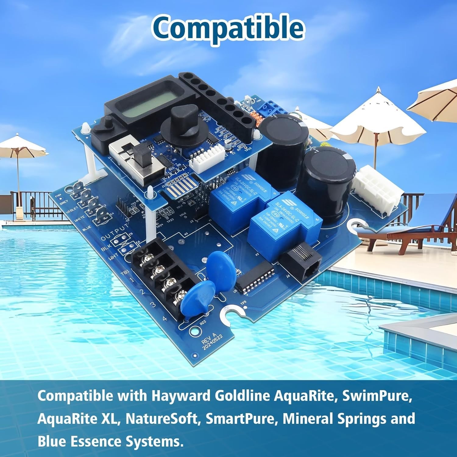 GLX-PCB-RITE Main & Display Circuit Board for Hayward Aqua Rite Salt Chlorine…