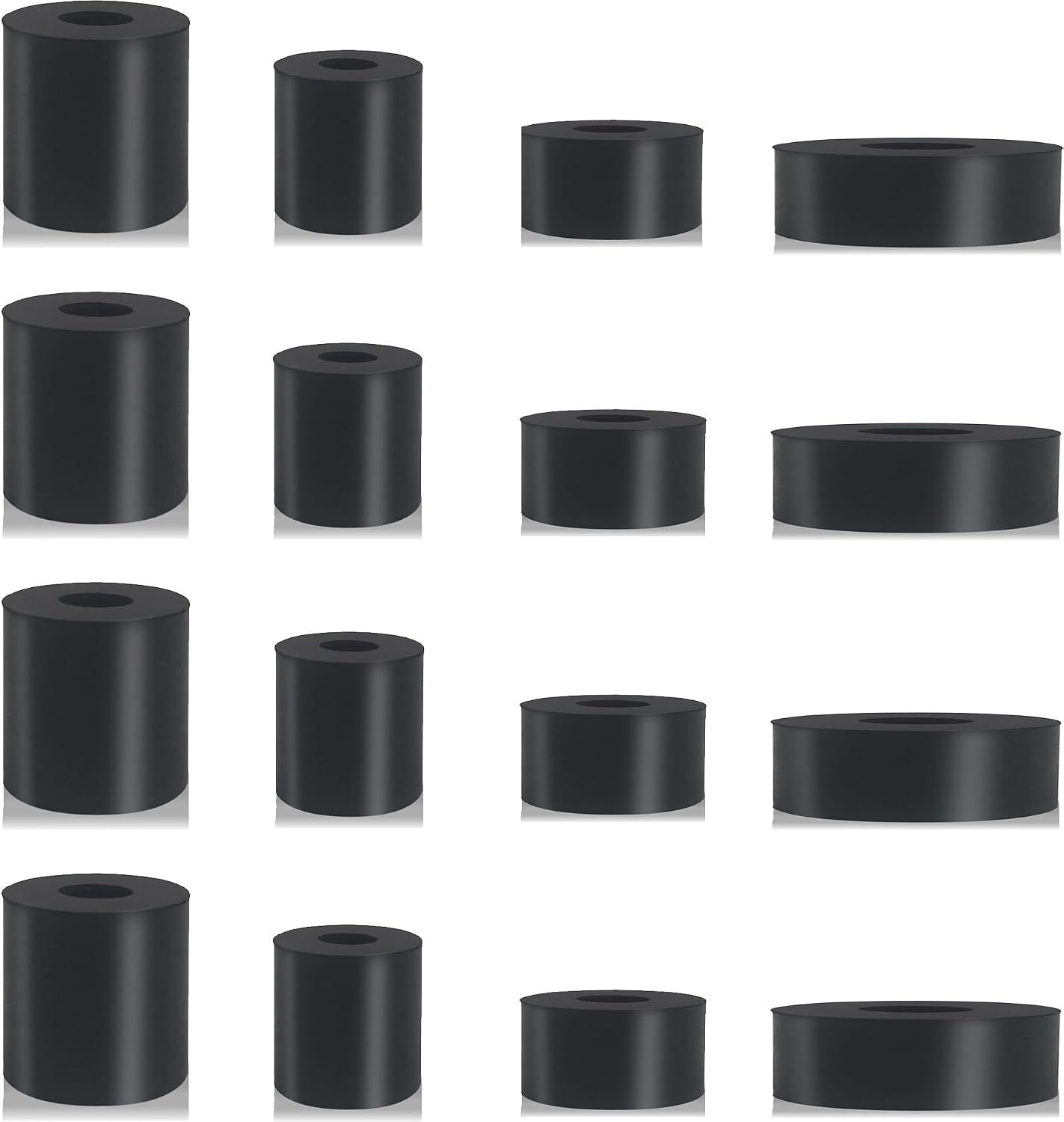 16 PCS 4 Sizes Rubber Spacers 1 Inch/ 3/4 Inch/ 1 1/2 Inch OD, Thick Rubber B…