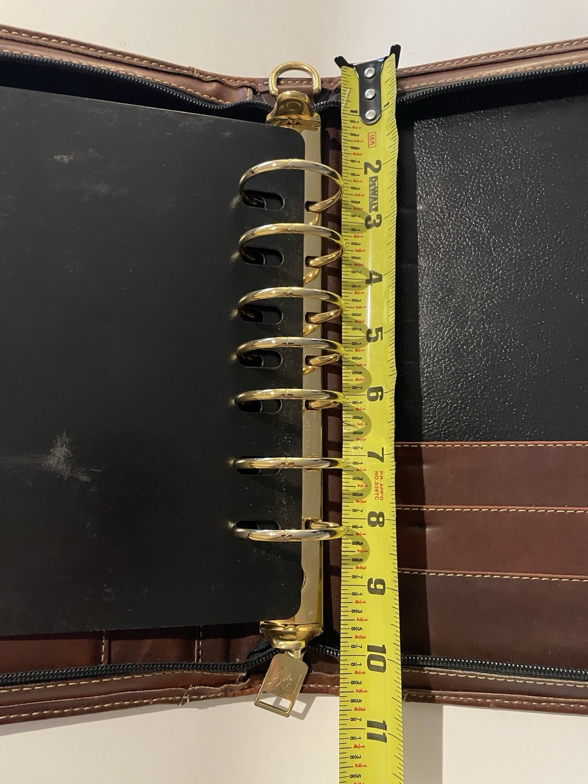 VTG Franklin Quest Brown Dakota Leather 7-ring Zipper Planner w Dividers