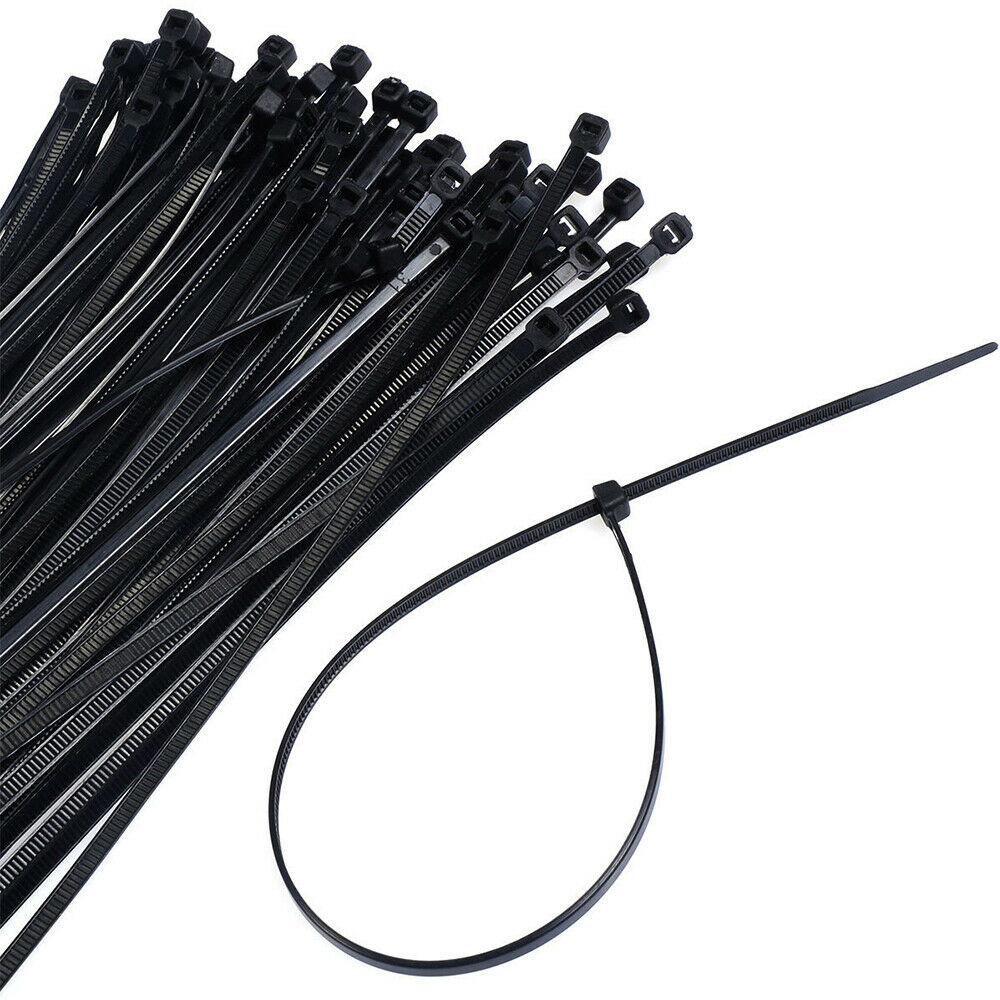 8″ Nylon Zip Ties 1000 PCS 30 LBS UV Resistant Waterproof Black Cable Wire Wrap