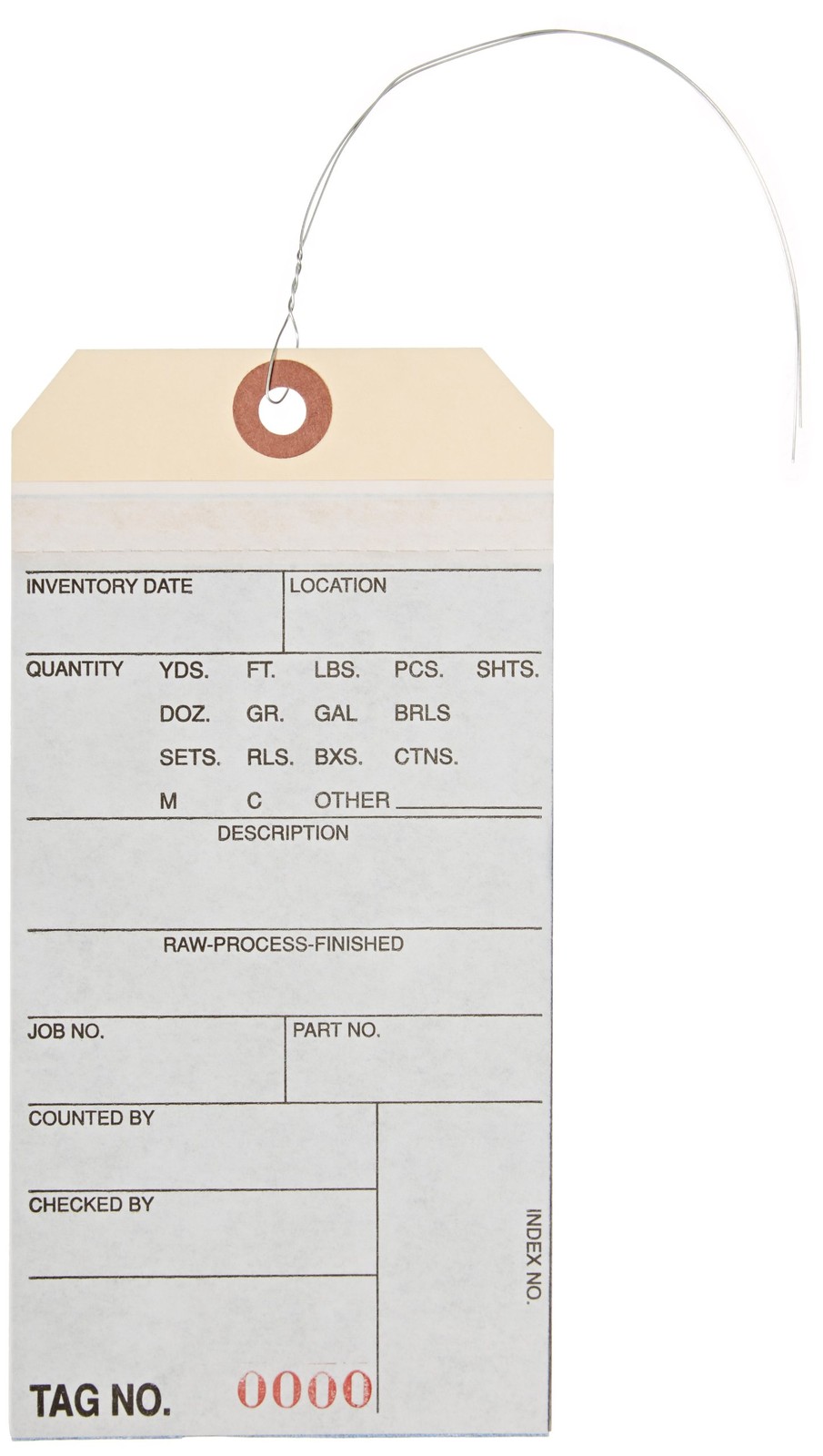 Inventory Tags with Printed Carbon Top #8 6 1/4″ x 3 1/8″, Wired, Consecutive…