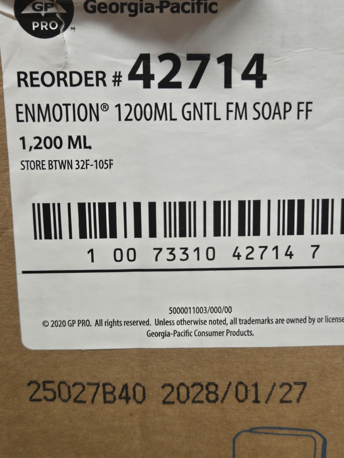 2 EnMotion Gentle Moisturizing Foam Soap Dispenser Refills 1200 ML 42714