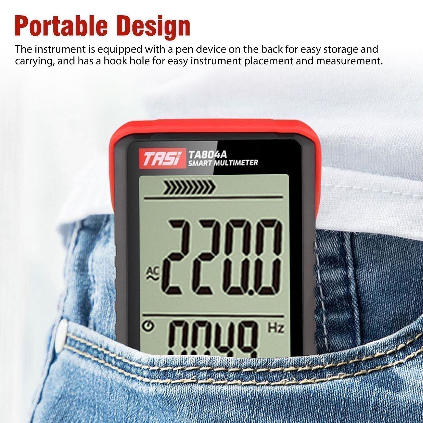 Multimeter Ohmmeter Voltmeter Digital Display Auto Range Test Volt Tester AC DC