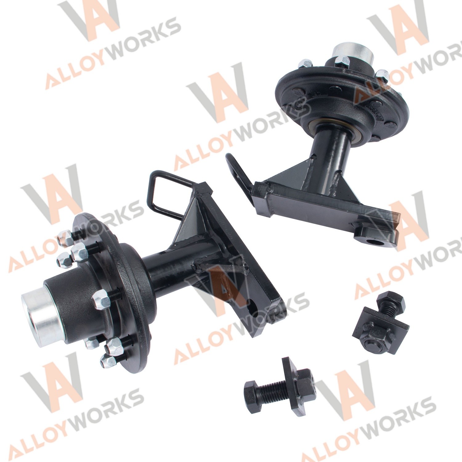 2 x 8000LB 8 x 6.5 Lug Superior Shipping Container Wheels Bolt-on Spindle Kits