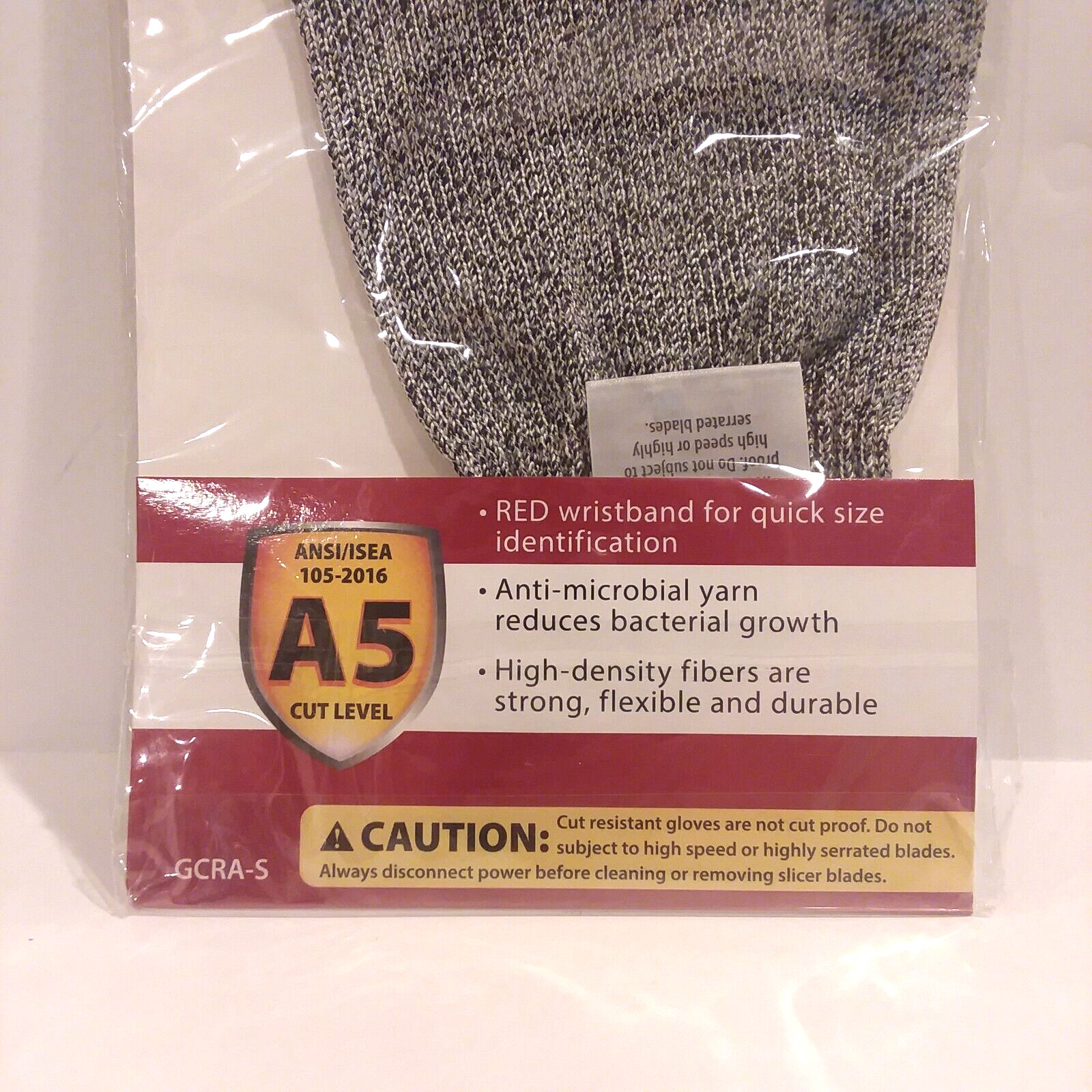 Winco Protective Cut Resistant Glove ANSI Level A5 Anti Microbial GCRA-S SMALL