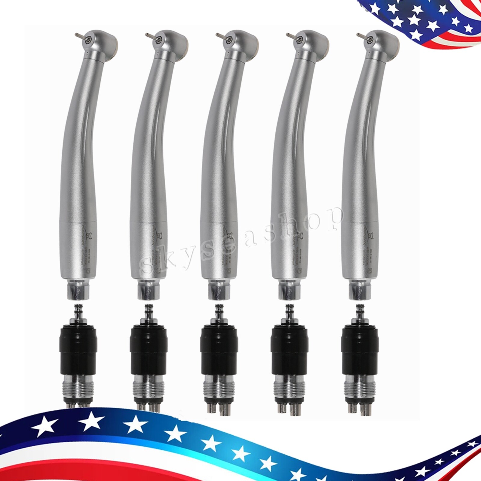 1-5 NSK Style Dental High fast Speed turbine Handpiece with 4 holes Coupler YDNK