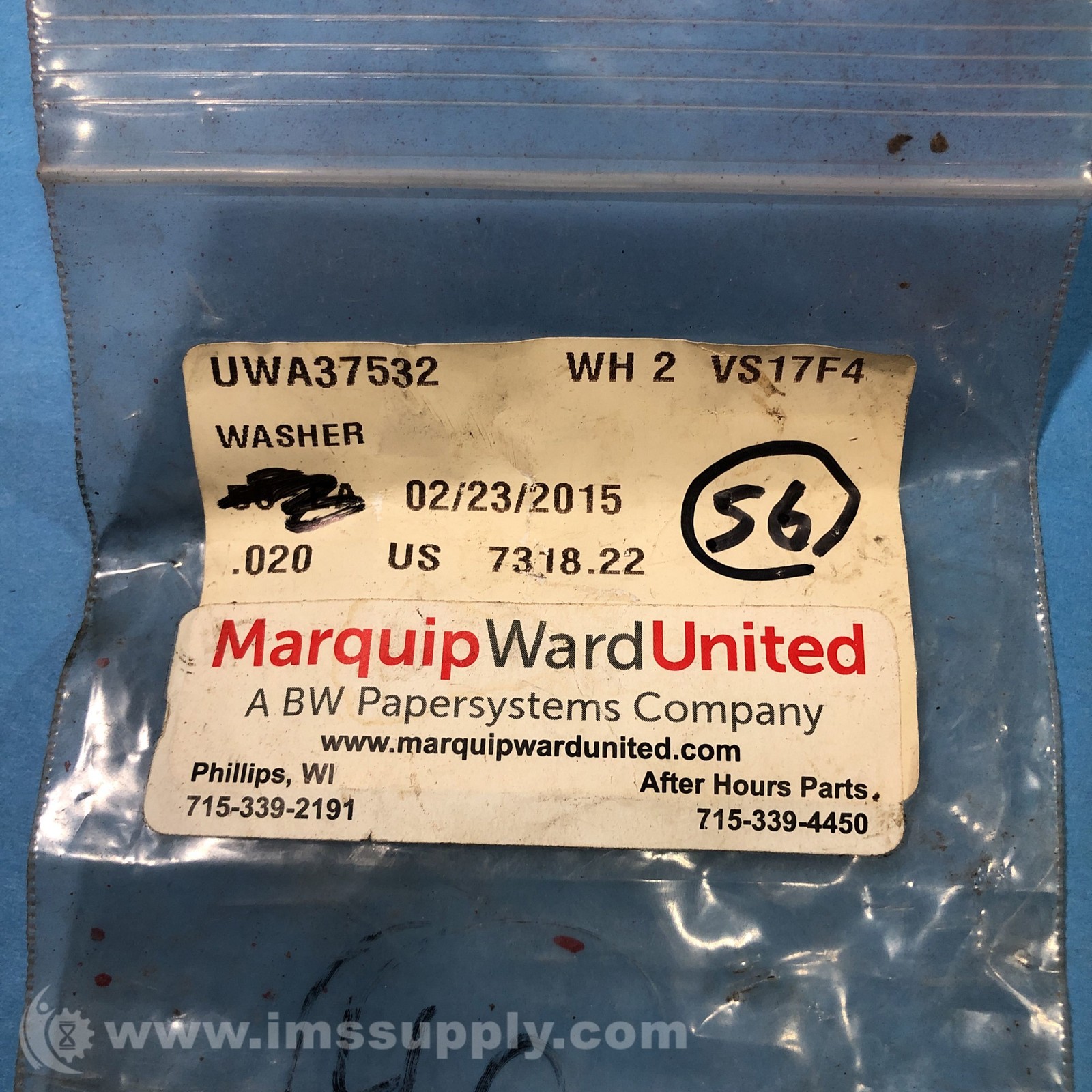 UWA37532 Bag of 26 Washer FNFP