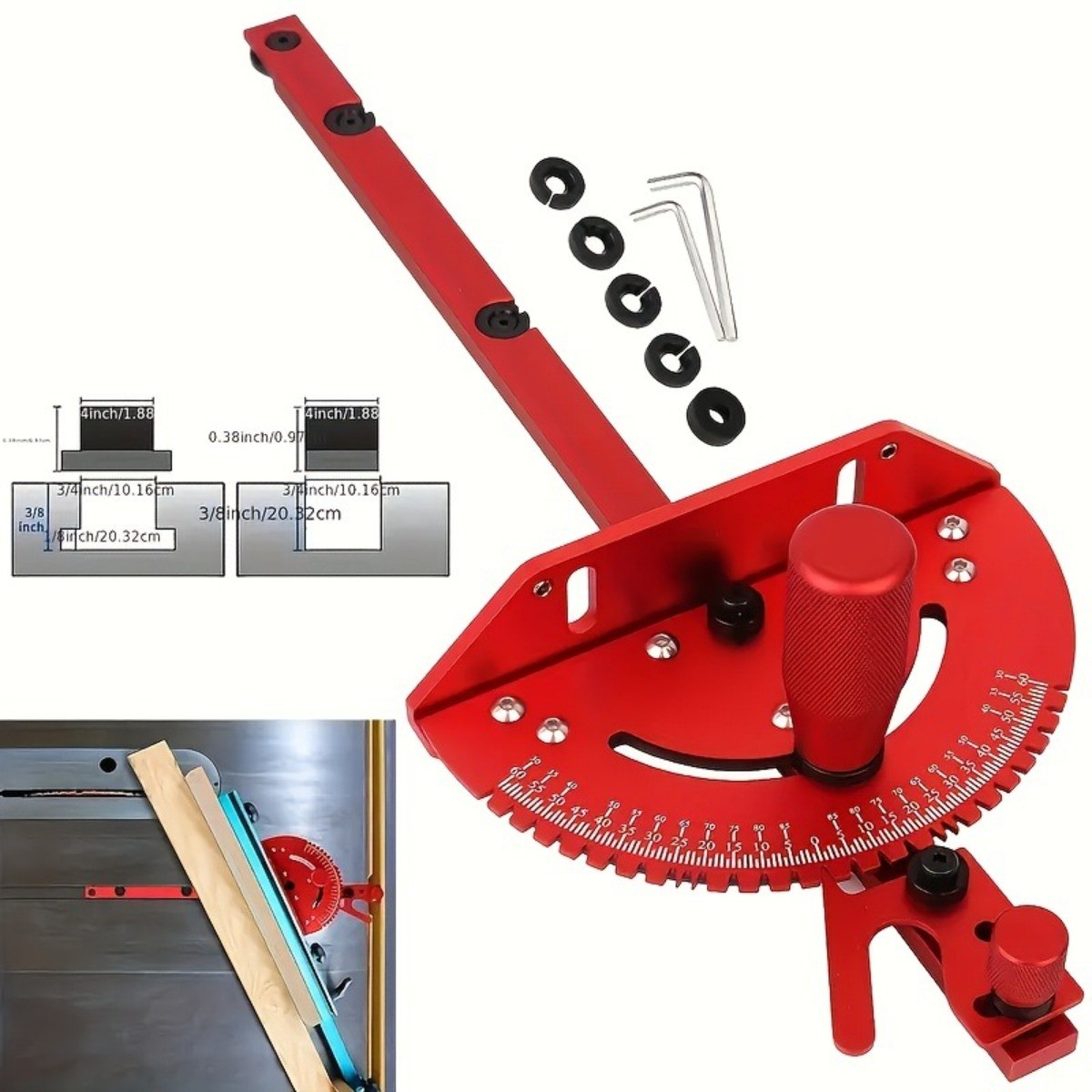 Heavy-Duty Miter Gauges 400mm Miter Gauges With A Track Stop System Guide Rails