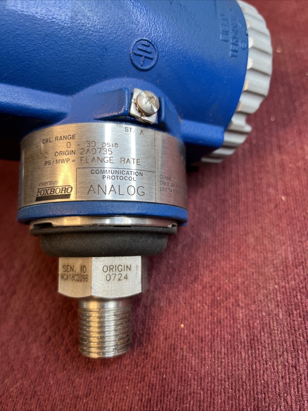 FOXBORO IGP10-AD1C1F PRESSURE TRANSMITTER 0-30 PSI 12.5-42.0 VDC